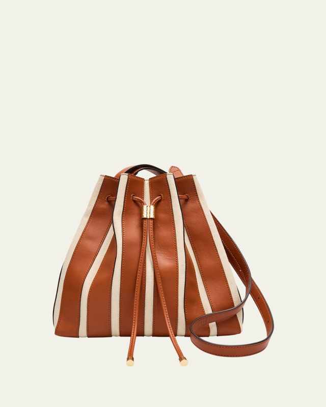 Alma Everyday Pleated Leather Bucket Bag